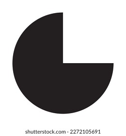 part of a circle shape in black on a white background