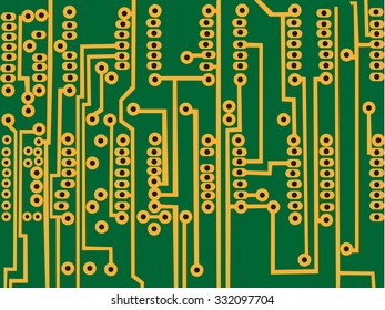 Part of a computer motherboard. Vector illustration.