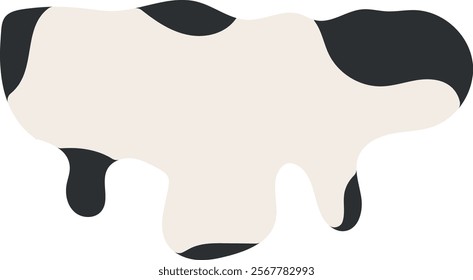 A part of a cow in a cartoon style