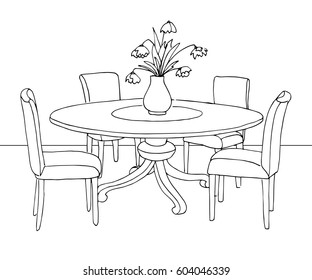 Royalty Free Dining Room Sketch Stock Images Photos