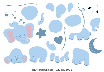 part of elephant object for kid and baby element