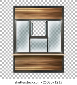 Part of the facade of a store, bakery, coffee shop on a transparent background. Vector illustration