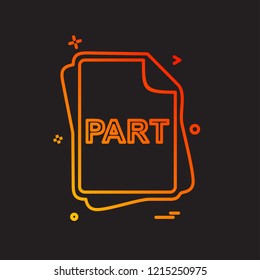 PART file type icon design vector