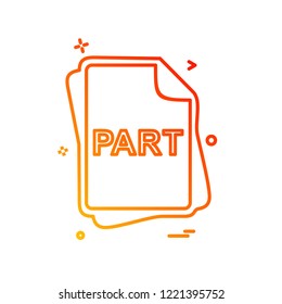 PART file type icon design vector