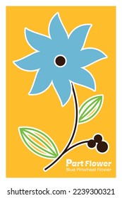 Part Flower Blue Pinwheel Flower