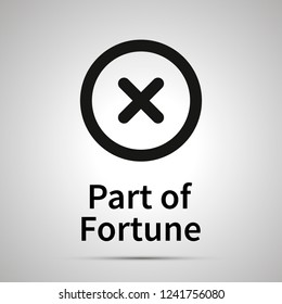 Part of Fortune astronomical sign, simple black icon with shadow