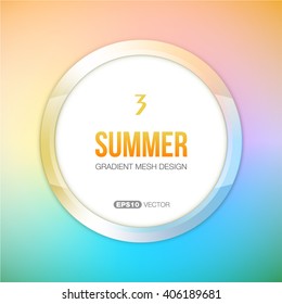 Part of Four Seasons vector set. Round frame with summer theme color palette.