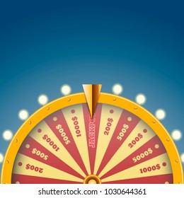 Part Gold Wheel of fortune design Illustration eps 10