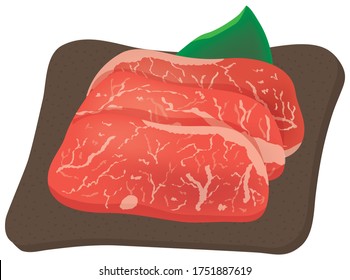 The part of grilled meat "Kalbi". The meat around the ribs. It is a popular part of yakiniku.