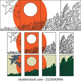 Part of the Hanafud map set: August cards