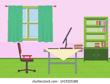 Part House Study Room Stock Vector (Royalty Free) 1419205388 | Shutterstock