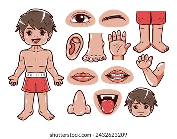 Part of the human body vector illustration set