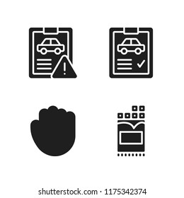 part icon. 4 part vector icons set. car repair, grab and chocolate icons for web and design about part theme