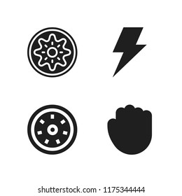 part icon. 4 part vector icons set. bolt, grab and kiwi icons for web and design about part theme