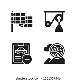 part icon. 4 part vector icons set. flag, filter and car repair icons for web and design about part theme