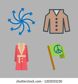 part icon set. vector set about airscrew, coat and flag icons set.