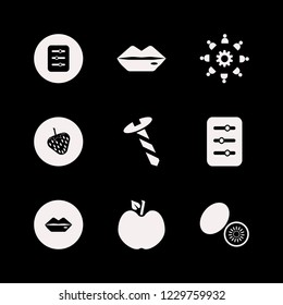 part icon. part vector icons set strawberry, screw, work group gear and filter