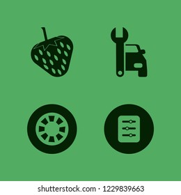 part icon. part vector icons set filter, strawberry, car repair and wheel