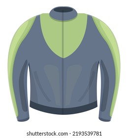Vector de caricatura de icono de la chaqueta de pieza. Ropa moto. Engranaje de piezas