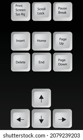 Part of keyboard, cursors, vector illustration