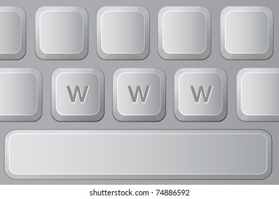 Part of Keyboard with Letters W. Vector illustration