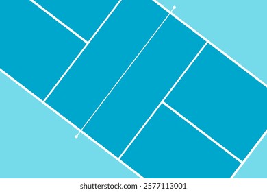 part of pickleball court top view, a popular outdoor sport similar tennis, table tennis. background for sport concept. vector illustration nobody.