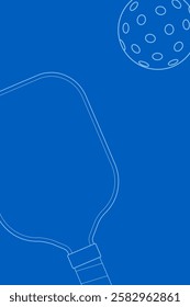 part of Pickleball Paddle outline on blue background. Abstract background of Pickleball Paddle equipment vector illustration isolated object. nobody