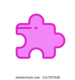 Part Puzzle colored vector icon. Isolated on white background