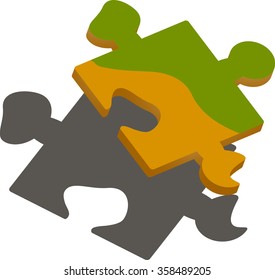 Part of the puzzle. Protrusions elements. A puzzle game. Folding picture mosaic.