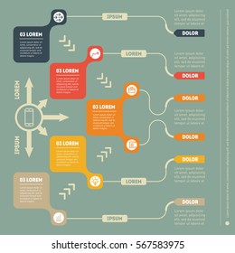 Part of the report with icons set. Vector infographic of technology or education process. Business concept with 5 options. Web Template of a chart, diagram or presentation on green background