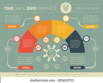 Part of the report with logo and icons set. Business concept with four options. Vector infographic of technology or education process. Web Template of a pyramidal chart, diagram or presentation.
