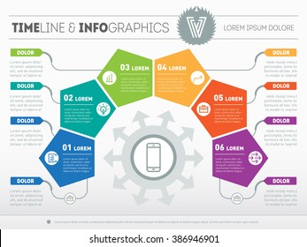 Part Of The Report With Logo And Icons Set. Vector Infographic Of Technology Or Education Process. Business Concept With Six Options. Web Template Of A Pyramidal Chart, Diagram Or Presentation.