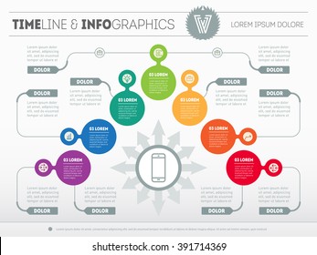 Part of the report with logo and icons set. Vector infographic of technology or education process. Business concept with seven options. Web Template of a pyramidal chart, diagram or presentation.