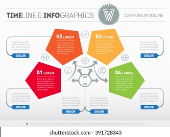 Part of the report with logo and icons set. Vector infographic of technology or education process. Business concept with four options. Web Template of a pyramidal chart, diagram or presentation.