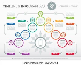 Part of the report with logo and icons set. Vector infographic of technology or education process. Business concept with 7 options. Web Template of a pyramidal chart, diagram or presentation.