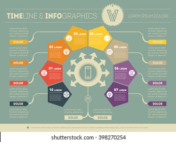 Part of the report with logo and icons set. Vector infographic of technology or education process. Business concept with 8 options. Web Template of a pyramidal chart, diagram or presentation.
