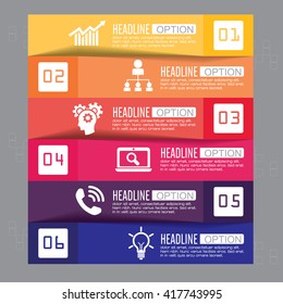 Part of the report with logo and icons set. Business concept with five options. Vector infographic of technology or education process. Web Template of a pyramidal chart, diagram or presentation.