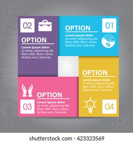 Part of the report with logo and icons set. Business concept with five options. Vector infographic of technology or education process. Web Template of a pyramidal chart, diagram or presentation.