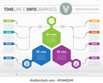 Part of the report with logo and icons set. Vector infographic of technology or education process. Business concept with 3 options. Web Template of a pyramidal diagram or presentation.