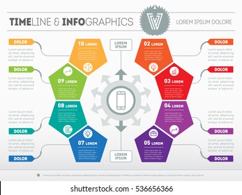 Part Of The Report With Logo And Icons Set. Vector Infographic Of Technology Or Education Process. Business Concept With 8 Options. Web Template Of A Circle Infochart, Diagram Or Presentation