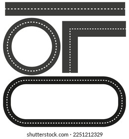 Part road. Empty highway. Vector illustration.