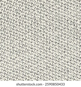 Part of a rough fabric knitted with black and ivory thread. Country-style crocheted cotton blanket. Seamless pattern with a kind of stitching. Vector artwork.