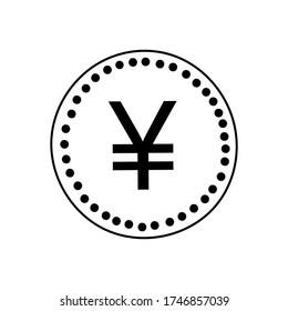 Part of set of international currencies 4 of 5. Japan yen logo. The concept of donation or financing. Flat vector cartoon illustration. Design element for poster, banner or template.