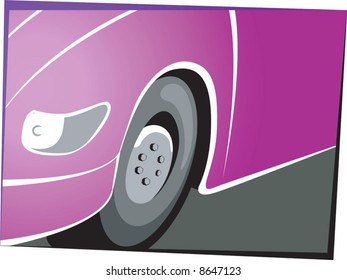 part of  a car’s side view 	
