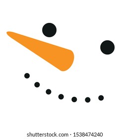 Part of the snowman's head. Simple vector illustration.