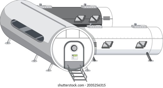 Part of space station isolated illustration