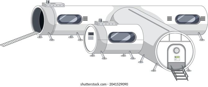 Parte de la ilustración aislada de la estación espacial