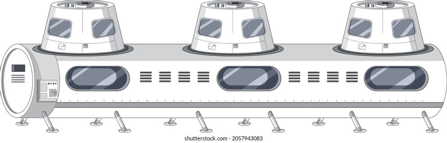 Part of space station isolated illustration