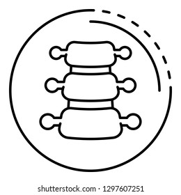 Part of spine icon. Outline part of spine vector icon for web design isolated on white background