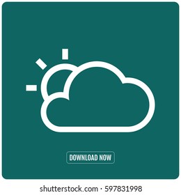  part sunny cloud vector icon weather forecast